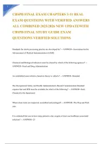CBSPD Final Exam Chapters 1&ndash;11 2026&sol;2027 &vert; Sterile Processing Certification Practice Questions & Answers Study Guide