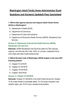 Washington Adult Family Home Administrator Exam&NewLine;Questions and Answers&vert; Updated&vert; Pass Guaranteed&NewLine;