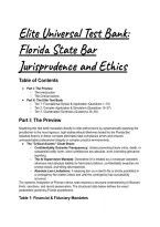 2026&sol;2027 Elite Universal Test Bank&colon; Florida State Bar Jurisprudence and Ethics &lpar;Questions & Rationales&rpar;