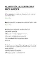Asl Final Complete Study Guide With&NewLine;Solved Questions