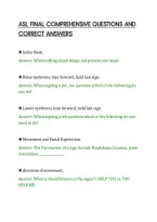 Asl Final Comprehensive Questions And&NewLine;Correct Answers