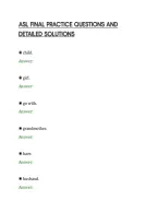 Asl Final Practice Questions And&NewLine;Detailed Solutions
