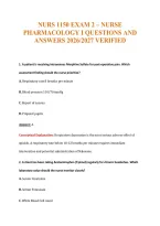 Nurs 1150 Exam 2 &ndash; Nurse&NewLine;Pharmacology I Questions And&NewLine;Answers 2026&sol;2027 Verified
