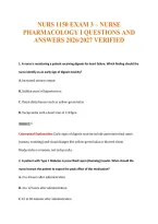 Nurs 1150 Exam 3 &ndash; Nurse&NewLine;Pharmacology I Questions And&NewLine;Answers 2026&sol;2027 Verified