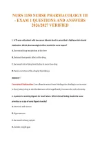 Nurs 1150 Midterm Exam&NewLine;Questions And Answers 2026&sol;2027&NewLine;Verified