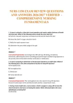 Nurs 1150 Exam Compilations with Complete & Verified Solutions