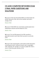 Cs 6250 Computer Networks Exam&NewLine;2 Final Paper Questions And&NewLine;Solutions