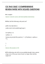 Cs 7643 Quiz 1 Comprehensive&NewLine;Review Paper With Solved Questions