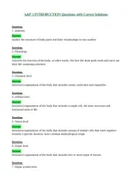 A&P 1 INTRODUCTION Questions with Correct Solutions