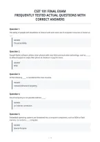 Csit 101 Final Exam&NewLine;Frequently Tested Actual Questions With&NewLine;Correct Answers&NewLine;