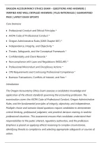 Oregon Accountancy Ethics Exam &ndash; Questions And Answers &vert;&NewLine;Verified And Well Detailed Answers &vert; Plus Rationales &vert; Guaranteed&NewLine;Pass &vert; Latest Exam Update&NewLine;