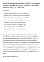 Oregon Advanced Practice Registered Nurse Exam&ndash; Questions And&NewLine;Answers &vert; Verified And Well Detailed Answers &vert; Plus Rationales &vert;&NewLine;Guaranteed Pass &vert; Latest Exam Update&NewLine;