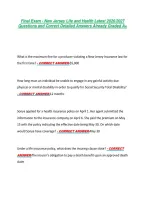 Final Exam - New Jersey Life and Health Latest 2026&sol;2027 &NewLine;Questions and Correct Detailed Answers Already Graded A&plus; 