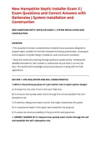 New Hampshire Septic Installer Exam 2 &vert; Exam Questions and Correct Answers with Rationales &vert; System Installation and Construction