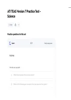 ATI TEAS Version 7 Practice Test &ndash; Science Questions&comma; Answers & Study Guide 2026&sol;2027