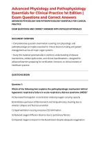 Advanced Physiology and Pathophysiology Essentials for Clinical Practice 1st Edition &vert; Exam Questions and Correct Answers