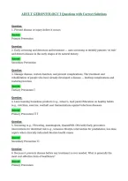 ADULT GERONTOLOGY I Questions with Correct Solutions