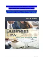 Solution Manual for Business Law with UCC Applications&comma; 16th Edition by Paul A&period; Sukys