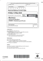 Pearson Edexcel AS Business 8BS0&sol;01 Paper 1 &ndash; Marketing and People QP & MS Merged June 2026