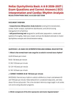 Relias Dysrhythmia Basic A & B 2026&ndash;2027 &vert; Exam Questions and Correct Answers &vert; ECG Interpretation and Cardiac Rhythm Analysis