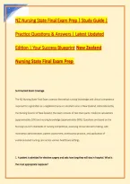 NZ Nursing State Final Exam Prep &vert; Study Guide &vert; Practice Questions & Answers &vert; Latest Updated Edition &vert; Your Success Blueprint New Zealand Nursing State Final Exam Prep 