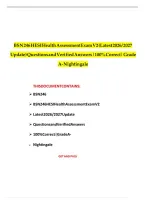 BSN 246 HESI Health Assessment Exam V2 &lpar;Latest 2026&sol; 2027 Update&rpar; Questions and Verified Answers &vert;100&percnt; Correct&vert; Grade A- Nightingale&NewLine;