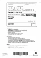 Edexcel GCSE Biology Paper 1 Foundation Tier 2026