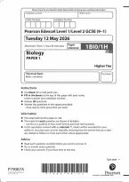 Edexcel GCSE Biology Paper 1 Higher Tier 2026