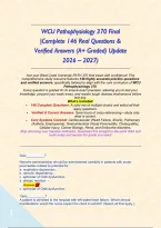 WCU Pathophysiology 370 Final &vert;Complete 146 Real Questions & Verified Answers &lpar;A&plus; Graded&rpar; Update 2026 &ndash; 2027&rpar;&NewLine;