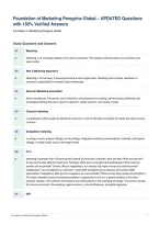Foundation of Marketing Peregrine Global &ndash; UPDATED Questions&NewLine;with 100&percnt; Verified Answers