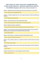Absa Surgical First Assistant Comprehensive&NewLine;Study Guide Surgical Assisting Principles Aseptic&NewLine;Technique Questions With Correct Answers &lpar;Grade A&plus;&rpar;