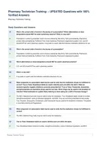 Pharmacy Technician Training&colon; &ndash; UPDATED Questions with 100&percnt;&NewLine;Verified Answers