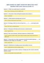 ABSA SURGICAL FIRST ASSISTANT PRACTICE TEST&NewLine;Questions with Correct Answers &lpar;Grade A&plus;&rpar;