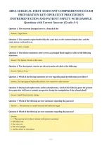 Absa Surgical First Assistant Comprehensive Exam&NewLine;Preparation Key Operative Procedures&NewLine;Instrumentation And Patient Safety With Sample&NewLine;Questions With Correct Answers &lpar;Grade A&plus;&rpar;