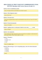 Absa Surgical First Assistant Comprehensive Final&NewLine;Review Questions With Correct Answers &lpar;Grade A&plus;&rpar;