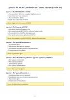 ABSITE ACTUAL Questions with Correct Answers &lpar;Grade A&plus;&rpar;