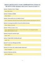 Absite Qbank Final Exam Comprehensive Surgical&NewLine;Review Guide Questions With Correct Answers &lpar;Grade A&plus;&rpar;
