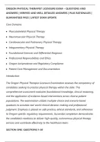 Oregon Physical Therapist Licensure Exam &ndash; Questions And&NewLine;Answers &vert; Verified And Well Detailed Answers &vert; Plus Rationales &vert;&NewLine;Guaranteed Pass &vert; Latest Exam Update