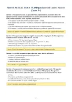 ABSITE ACTUAL MOCK EXAM Questions with Correct Answers&NewLine;&lpar;Grade A&plus;&rpar;
