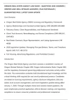 Oregon Real Estate Agency Law Exam &ndash; Questions And Answers &vert;&NewLine;Verified And Well Detailed Answers &vert; Plus Rationales &vert;&NewLine;Guaranteed Pass &vert; Latest Exam Update&NewLine;