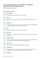XCEL Solutions- Missouri Life and Health Pre &ndash; UPDATED&NewLine;Questions with 100&percnt; Verified Answers&NewLine;