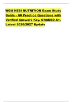 WGU HESI NUTRITION Exam Study &NewLine;Guide &ndash; 60 Practice Questions with &NewLine;Verified Answers Key&period; GRADED A&plus;&period; &NewLine;Latest 2026&sol;2027 Update &NewLine;