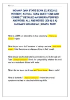 Indiana QMA State Exam &lpar;2 Versions&rpar; - 300 Verified Q&As &lpar;Graded A&plus;&rpar;