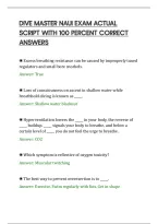 Dive Master Naui Exam Actual&NewLine;Script With 100 Percent Correct&NewLine;Answers