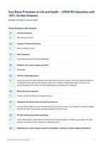 Xcel Basic Principles of Life and Health Insurance Chapter 1 &ndash; UPDATED Questions with 100&percnt; Verified Answers