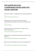 Dive Master Naui Exam&NewLine;Comprehensive Review Paper With&NewLine;Solved Questions