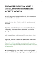 Divemaster Final Exam A Part 2&NewLine;Actual Script With 100 Percent&NewLine;Correct Answers