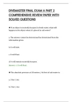 Divemaster Final Exam A Part 2&NewLine;Comprehensive Review Paper With&NewLine;Solved Questions