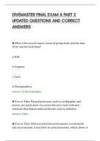 Divemaster Final Exam A Part 2&NewLine;Updated Questions And Correct&NewLine;Answers 