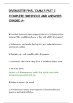 Divemaster Final Exam A Part 2&NewLine;Complete Questions And Answers&NewLine;Graded A&plus;